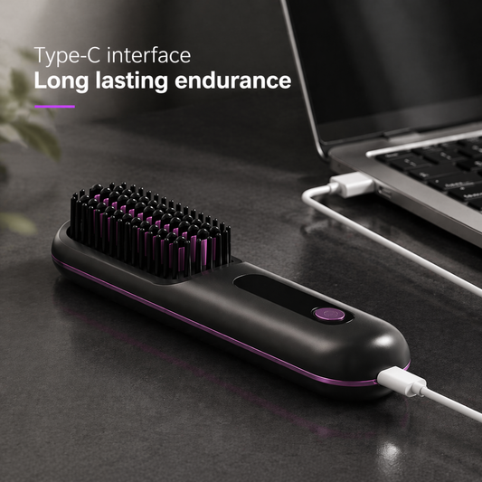 Portable Hair Straightener & Brush
