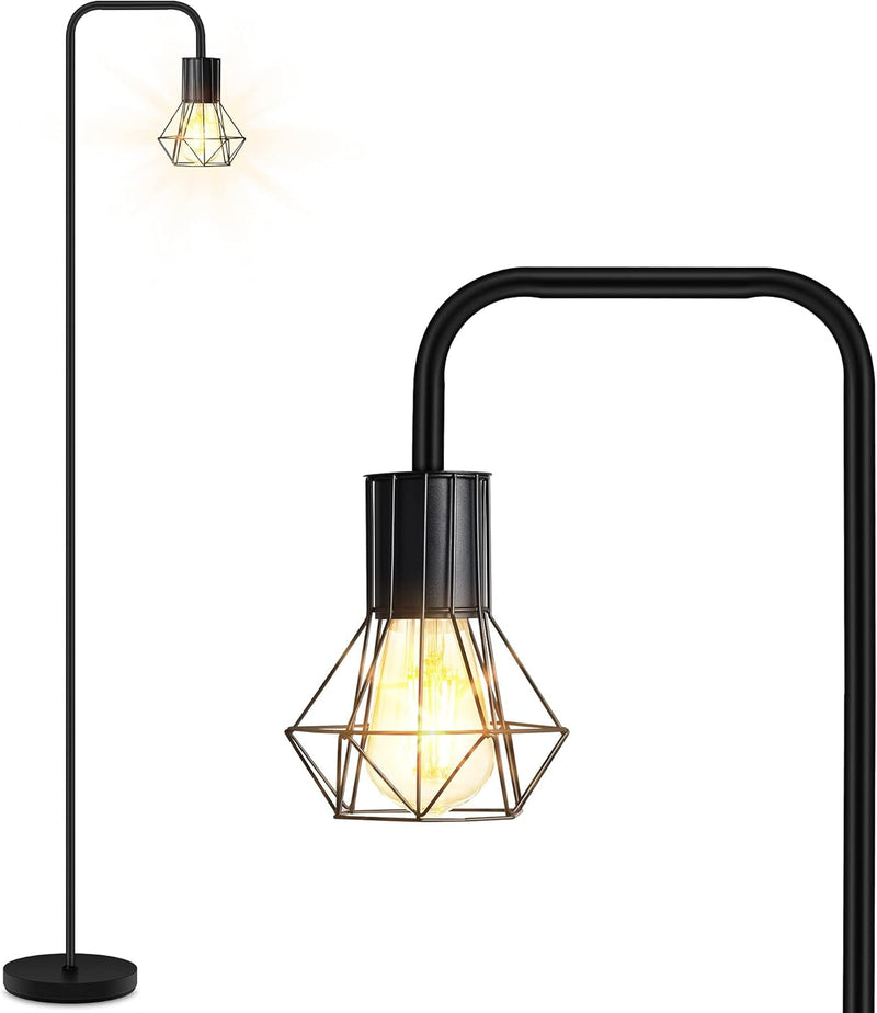 Floor Lamp, Industrial Floor Lamp, Office Standing Lamp, E26 Socket, On/Off Footswitch, Whole Metal, Modern Small Simple Stand up Lamp for Bedroom Living Room, Vintage, Mid Century