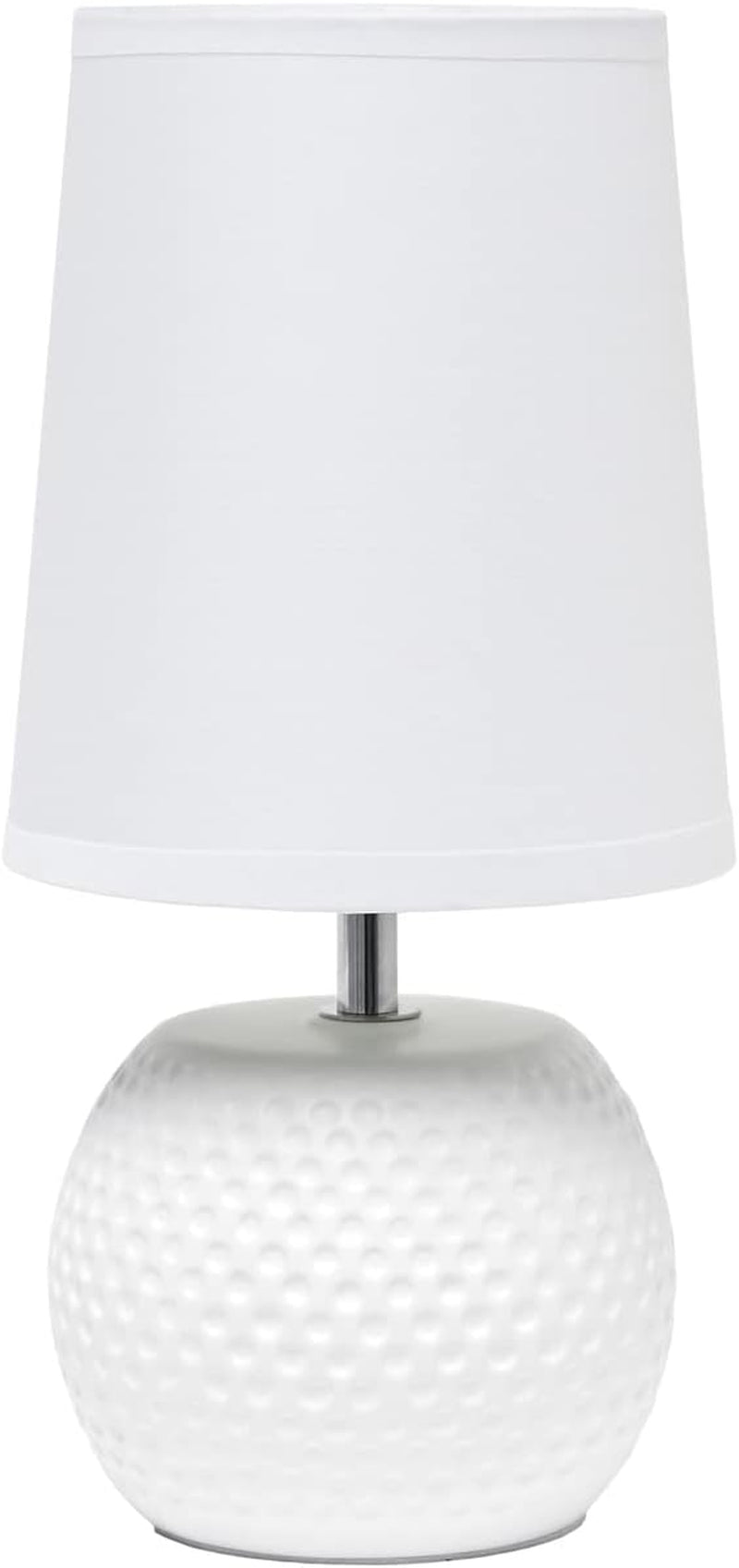 LT2084-WHT Mini Studded Texture Ceramic Bedside Table Lamp, White