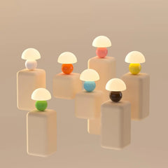 Dawnwake Ceramic Base Mushroom Table Lamp Small,Unique Aesthetic Cute Small Night Light , Dimmable Mushroom Table Lamp for Living Room