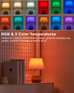 10" H Small Rechargeable Cordless Ceramic Table Lamp with Remote, RGB & Warm White Light, Timer & Dimmer, Battery Table Lamp with Linen Shade for Patio, Bedroom, Living Room, Dining Table