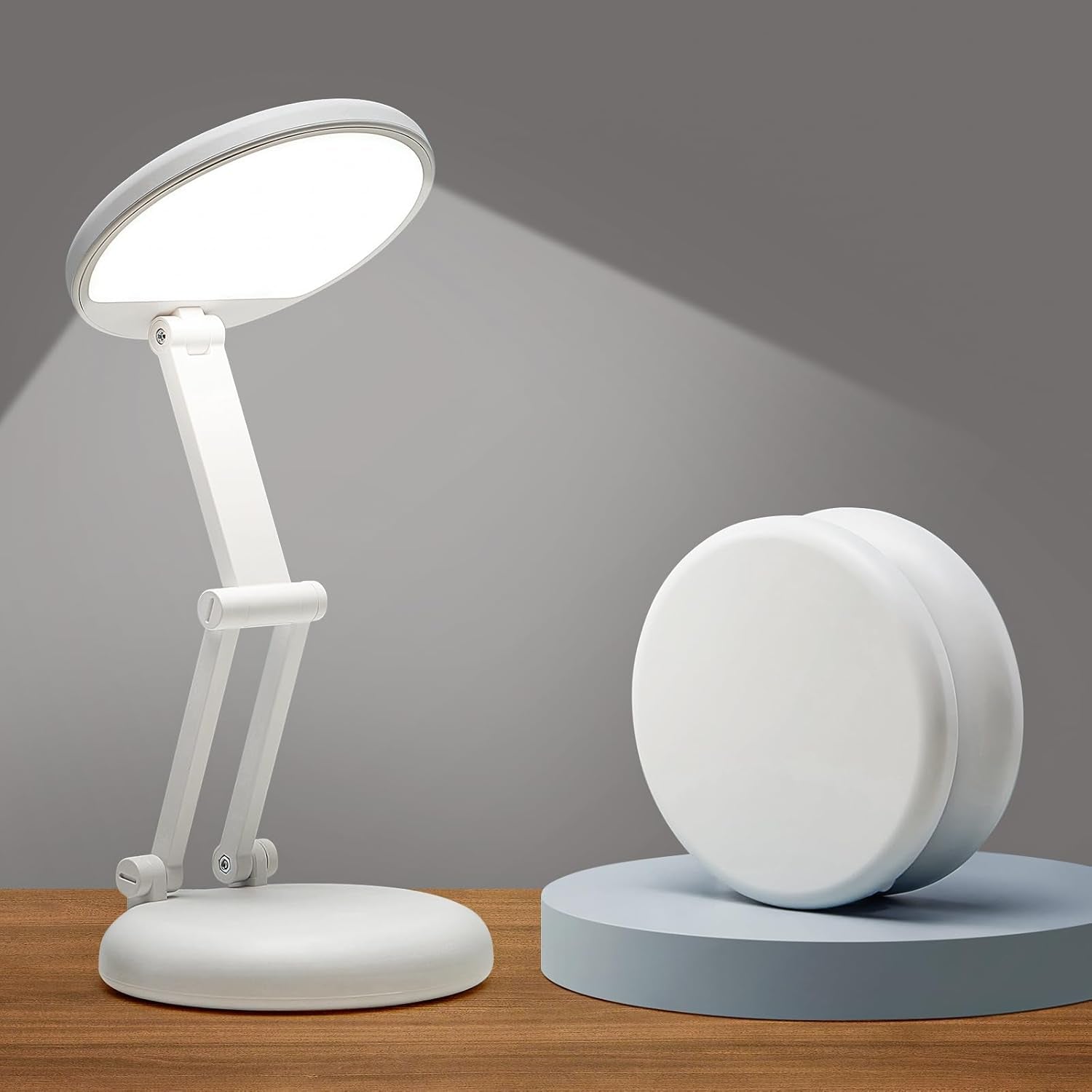 Battery Battery Operated Cordless Rechargeable Lamp - 3600Mah 10 Brightness Wireless LED Desk Table Lamp, Small Mini Portable Battery Powered Light for Home Office, Reading, Nail Light