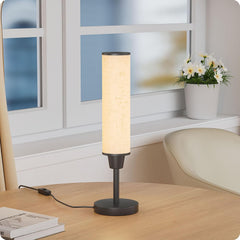 Table Lamp with Remote，Bedside Lamps for Night Stands, Nightstand Lamp with Adjustable Brightness (10%-100%) and Color Temperature (3000K-6000K),Small Lamp for Bedroom (Black - Beige Linen)