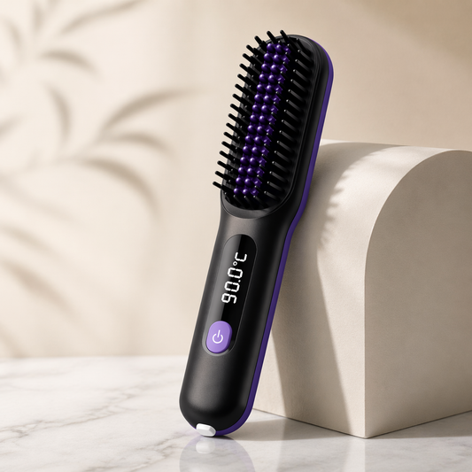 Portable Hair Straightener & Brush