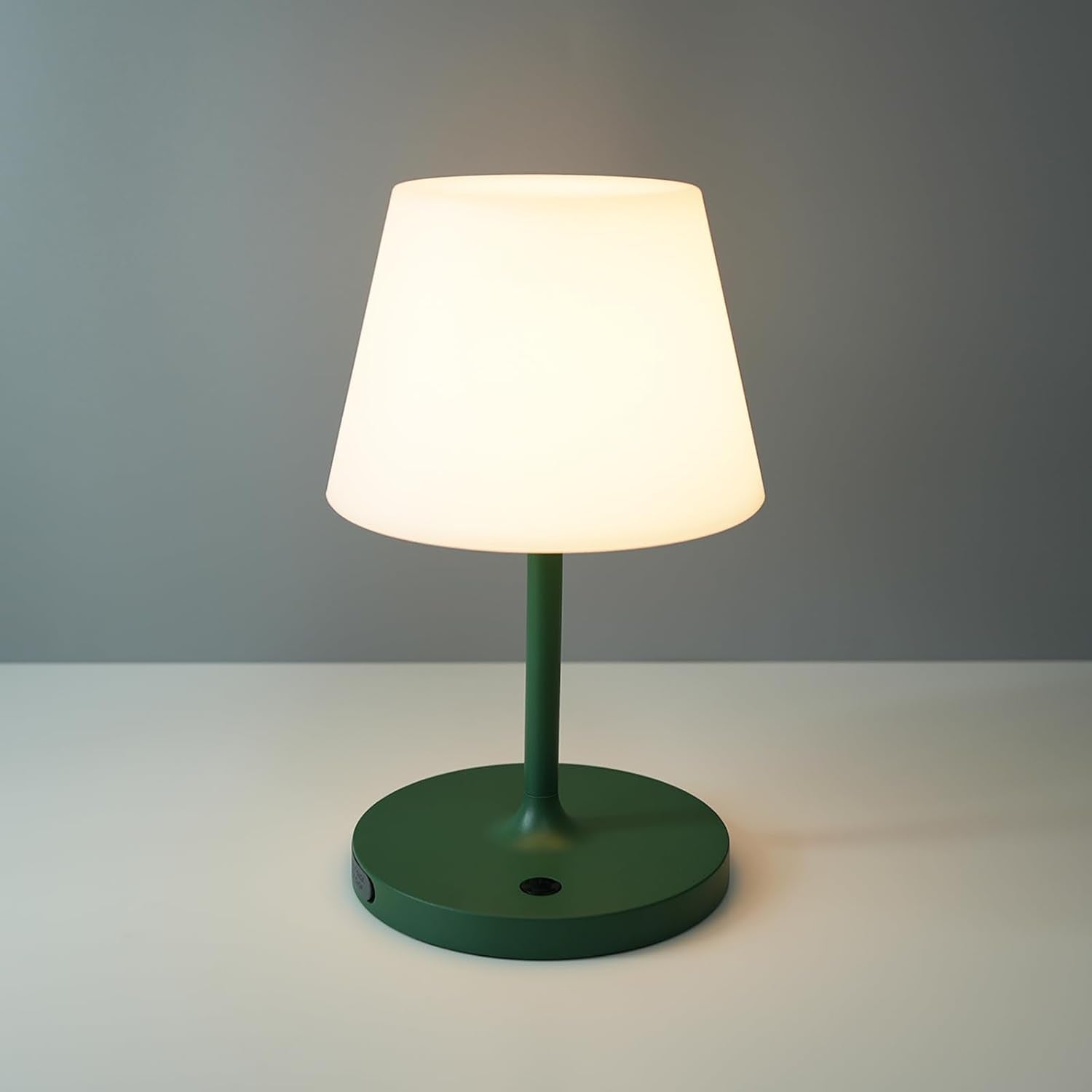Outdoor Battery Operated Table Lamp Waterproof, 4000Mah Cordless Table Lamp Rechargeable, Touch Dimmable Desk Lamp, LED Night Light for Patio Camping Restaurant Home, H9.6In, Green
