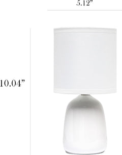 Ceramic Thimble Base 10.04" LED Table Lamp, off White (LT1134-OFF)