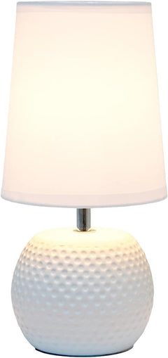 LT2084-WHT Mini Studded Texture Ceramic Bedside Table Lamp, White