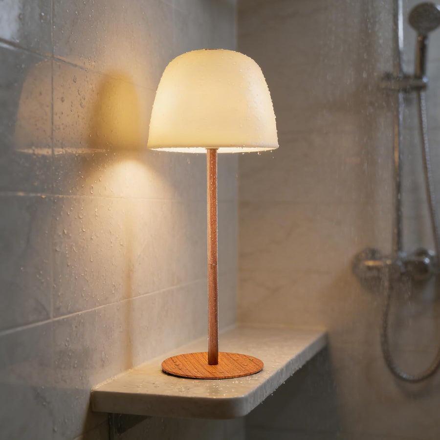 Cordless Shower Lamp Waterproof, Cordless Lamp with 5500Mah Battery, Rechargeable Portable Lamp, Touch Dimmable Desk Light for Bathroom, Outdoor, Kitchen, Camping, Patio