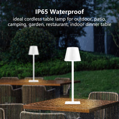White Cordless Table Lamp Set of 2 for Patio Restaurant Home Dinner Kitchen